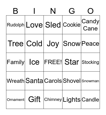 MACC Holiday Bingo Card