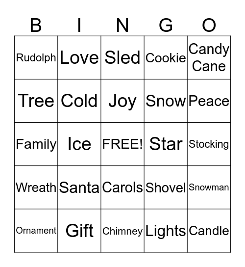 MACC Holiday Bingo Card