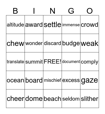 Bingo Card