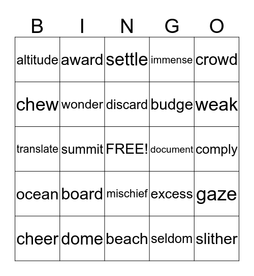 Bingo Card