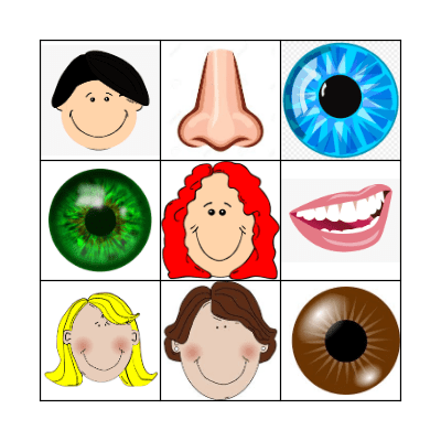 Body Part Bingo Card