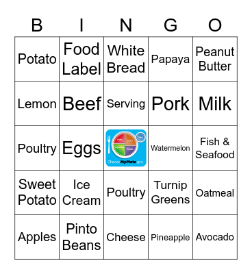 Nutrition Bingo Card