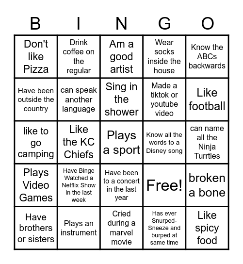 Collins Advisory Bingo Card