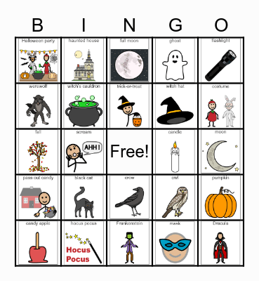Halloween BINGO Card