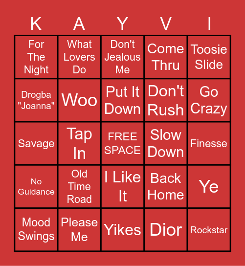 *Kayvion's Birthday Bingo* Bingo Card