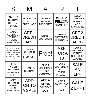 SMART Bingo Card