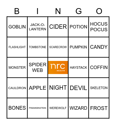 Spooky Bingo Card