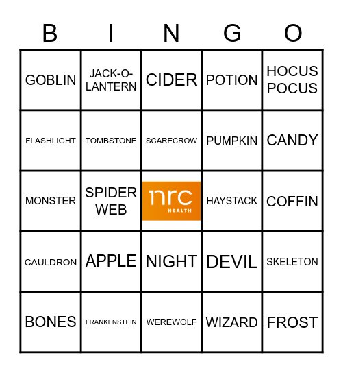 Spooky Bingo Card