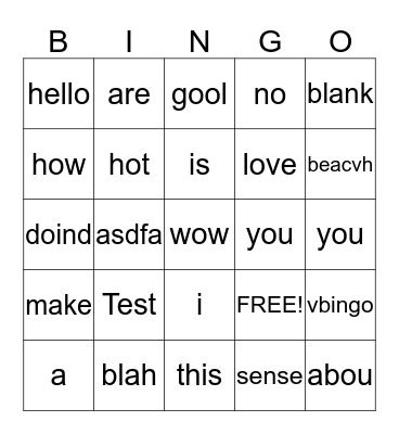 Morocco Bingo Card
