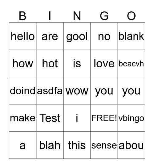 Morocco Bingo Card