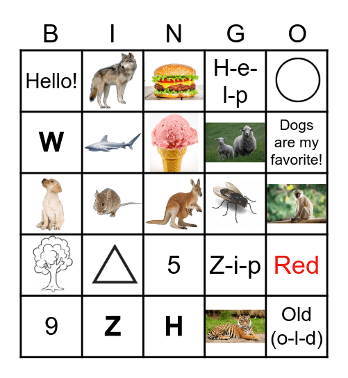 Sign Language Bingo Card