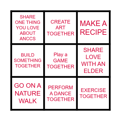 ANCCS FAMILY WELLNESS BINGO Card