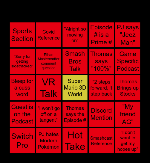 Nintendo Tonight Bingo Board Bingo Card