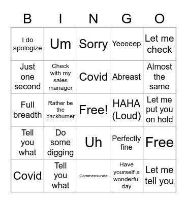 BINGO Card