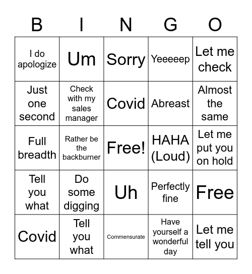 BINGO Card