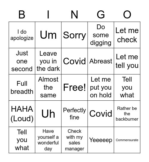 BINGO Card