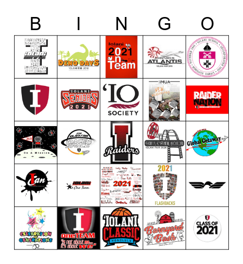 2021 RAIDERS Bingo Card