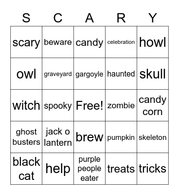 HALLOWEEN Bingo Card