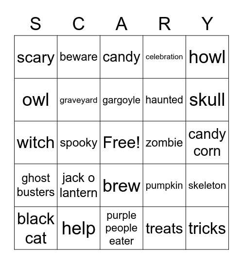 HALLOWEEN Bingo Card