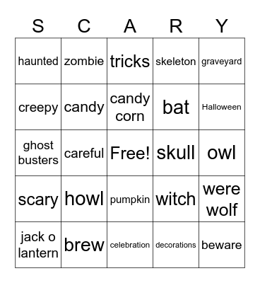 HALLOWEEN Bingo Card