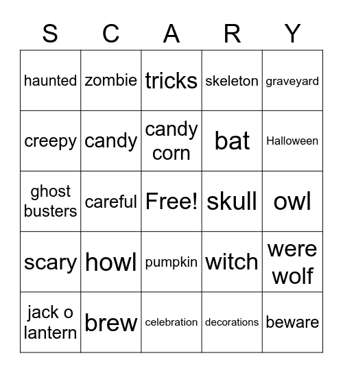 HALLOWEEN Bingo Card