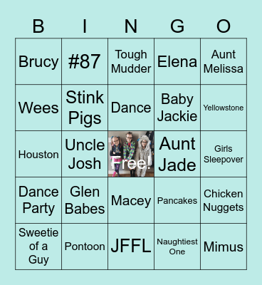 Jereczek Family BINGO! Bingo Card