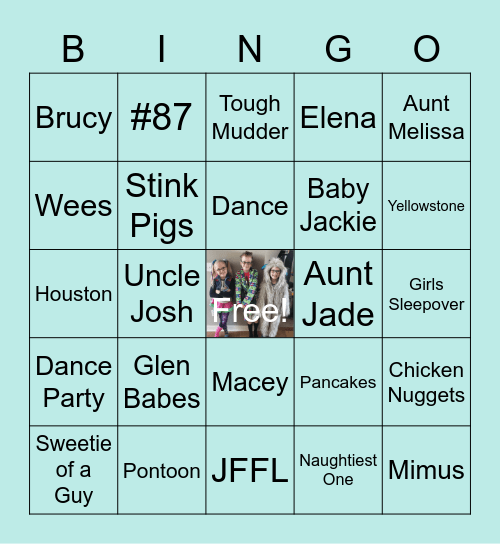Jereczek Family BINGO! Bingo Card
