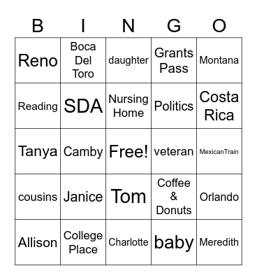 Papa's 85th Birthday Bingo Card