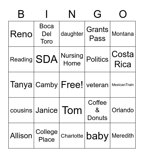 Papa's 85th Birthday Bingo Card