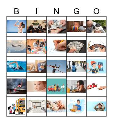 Past Tense Verbs Fun Bingo Card