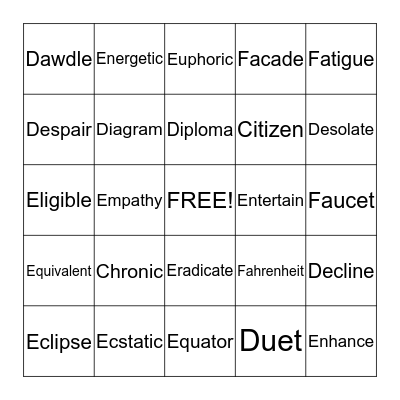 Mustang Blizzard Bash Bingo Card