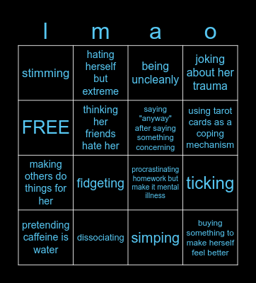 Aleasa's Mental Illness Bingo Card
