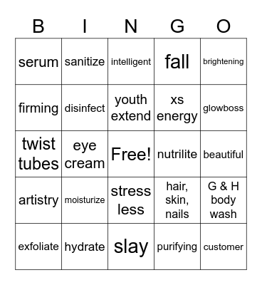 Artistry Bingo Card