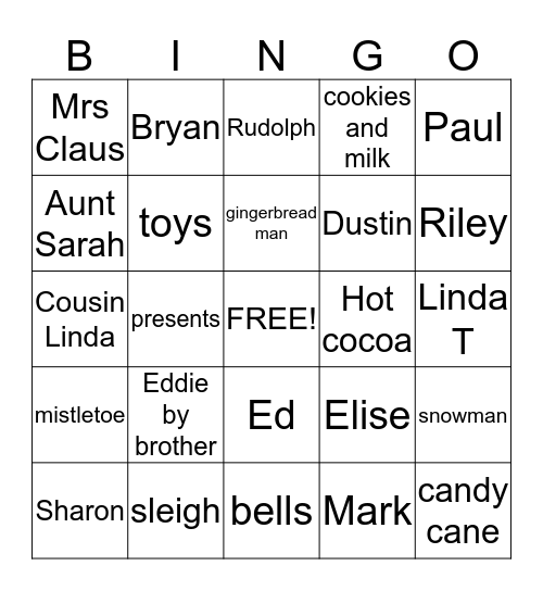 CHRISTMAS BINGO Card