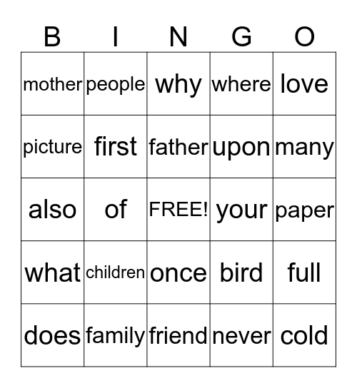 Theme 4 Bingo Card