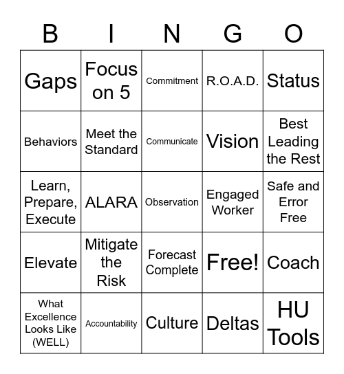 U1R13 Buzzword Bingo Card