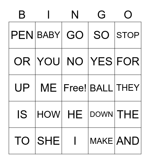 WEEKLY VOCAB BINGO! Bingo Card