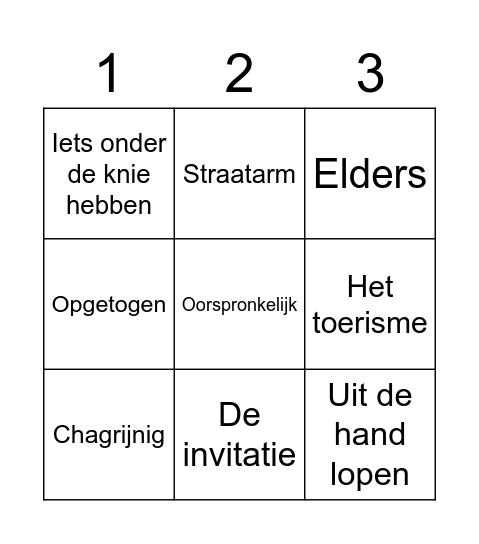 woordenschat Bingo Card