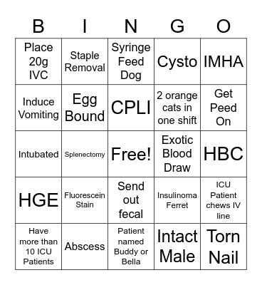 Happy Vet Tech Week!!! Bingo Card