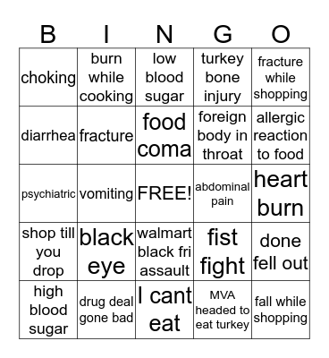 TURKEY DAY  Bingo Card