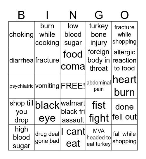 TURKEY DAY  Bingo Card