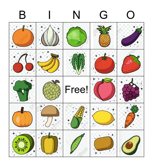 NUTRITION BINGO Card