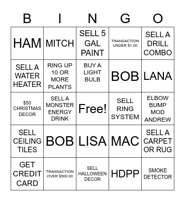 RECOVERY MAYHEM BINGO Card