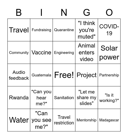 EWB Bingo Card