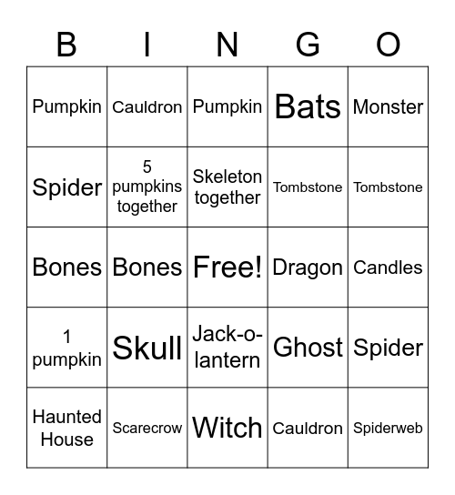 Halloween House! Bingo Card