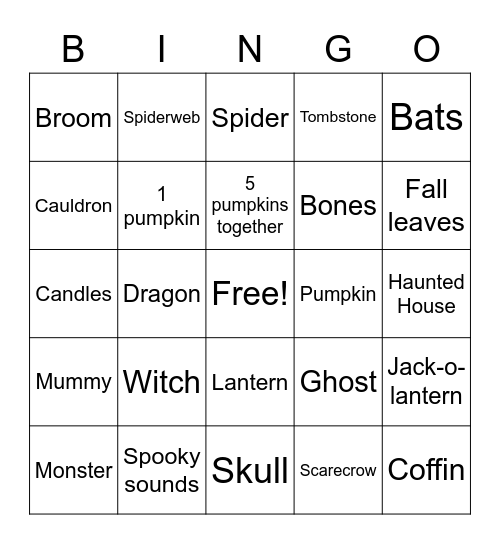 Halloween Bingo Card