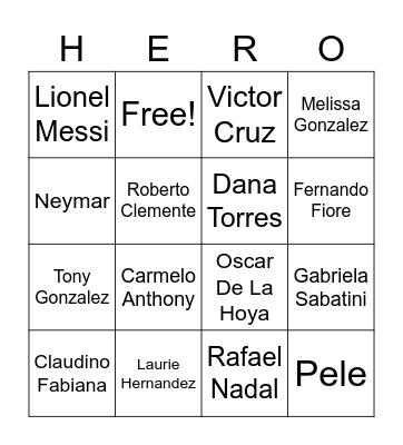 Latino Heritage Month Fitness BINGO Card