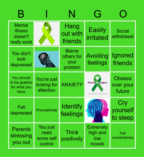 Marketing Seminar Mental Health Bingo Card