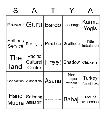 The Truth of Now Bingo Card