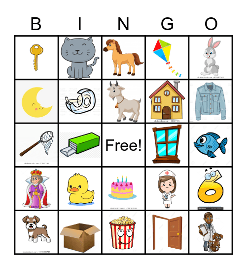 PHONICS Bingo Card